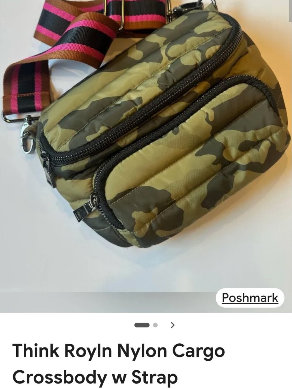 Think Royln Nylon Camo Crossbody Bag Woman's NWT